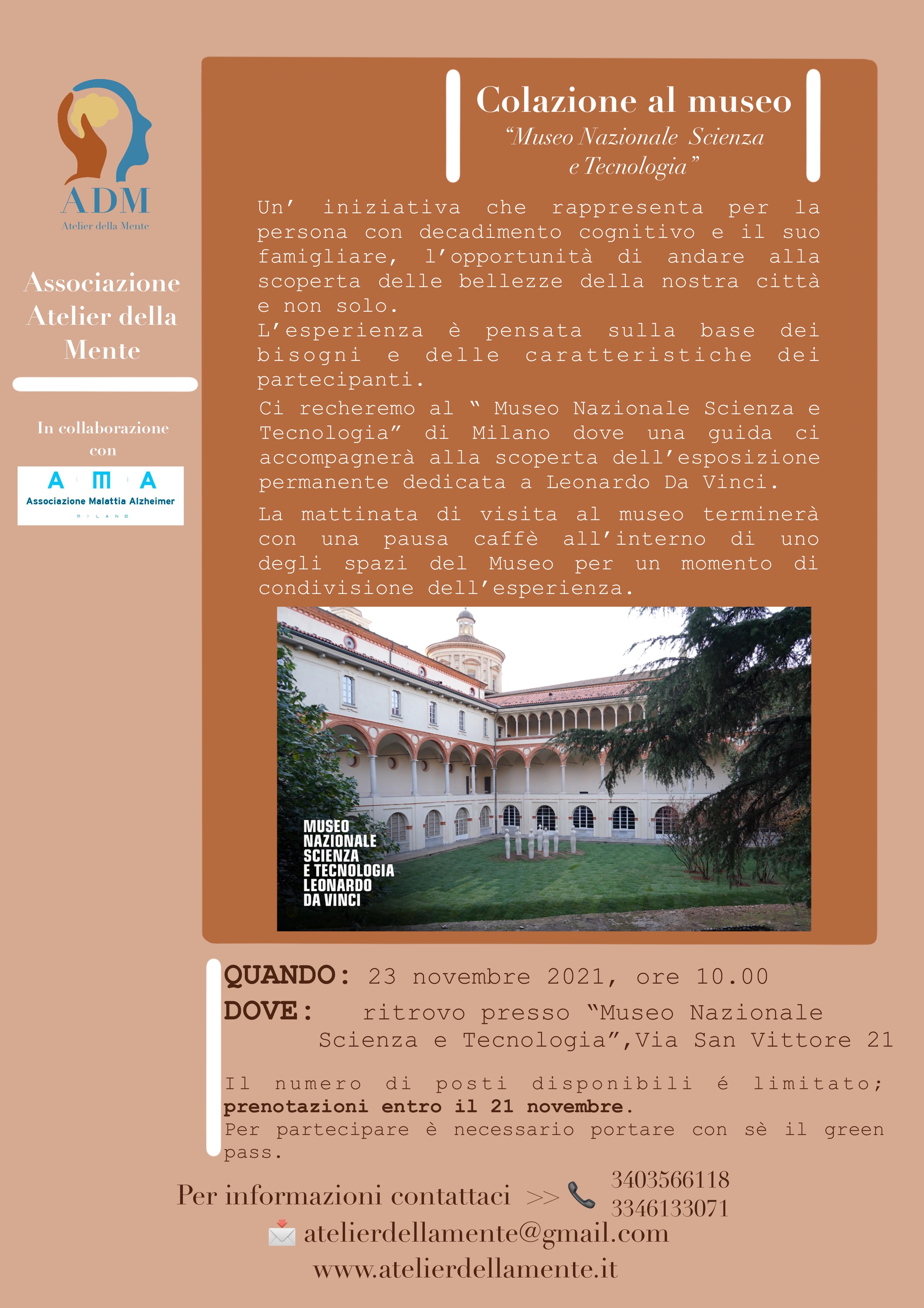 23 Novembre ore 10.00 Colazione al Museo!